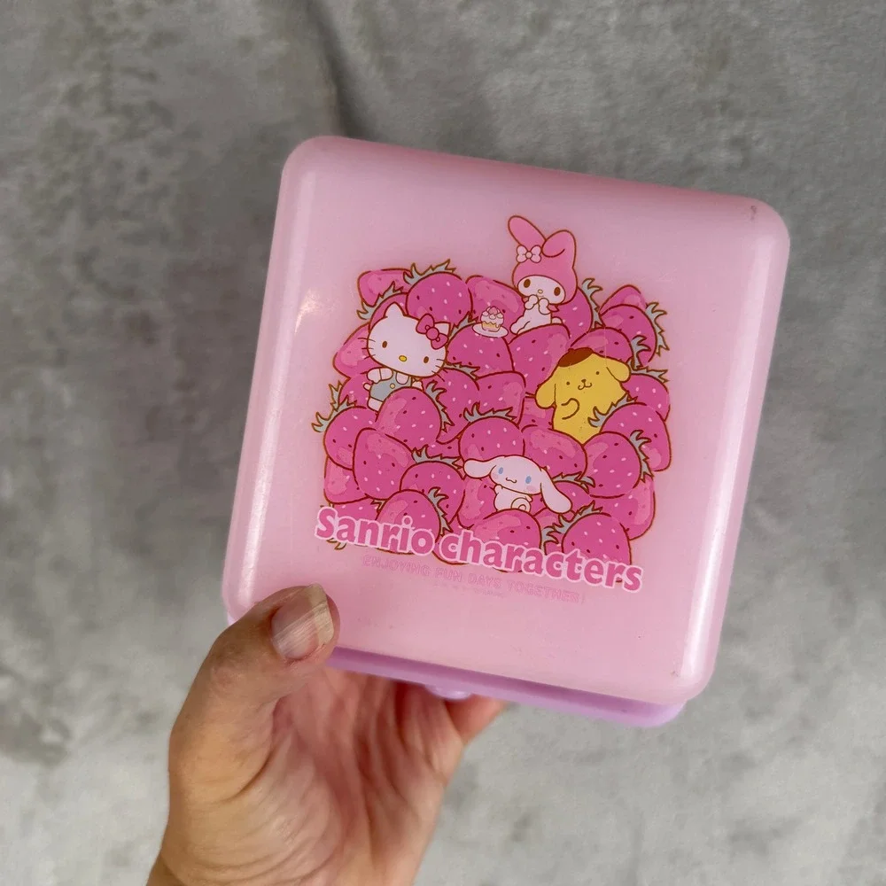Sanrio Characters Pink Strawberry Mini Jewelry Box 2 Drawers Hello Kitty Kawaii